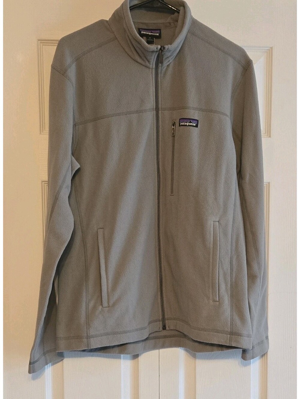 Patagonia Mens micro D fleece Gray Full Zip Jacket Sz M 26171